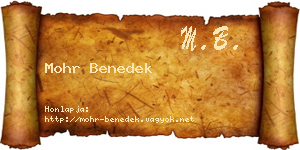 Mohr Benedek névjegykártya